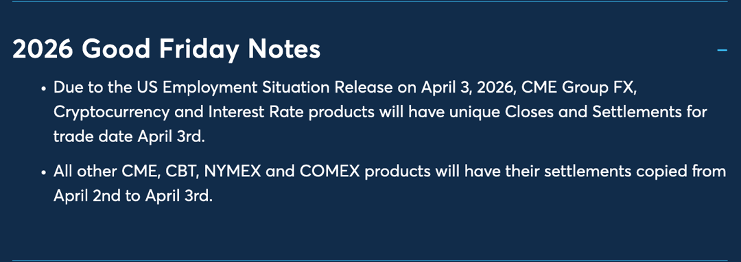 2026 Good Friday Holiday Trading Schedule - Notes
