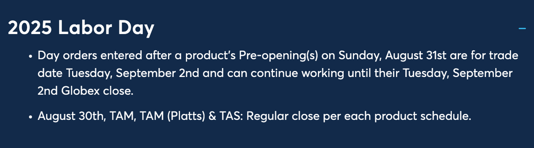 US Labor Day Holiday Trading Schedule-2025-Notes